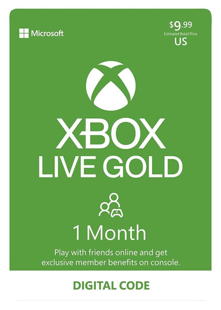 Xbox Live Gold 1 Month Membership Digital Code USA