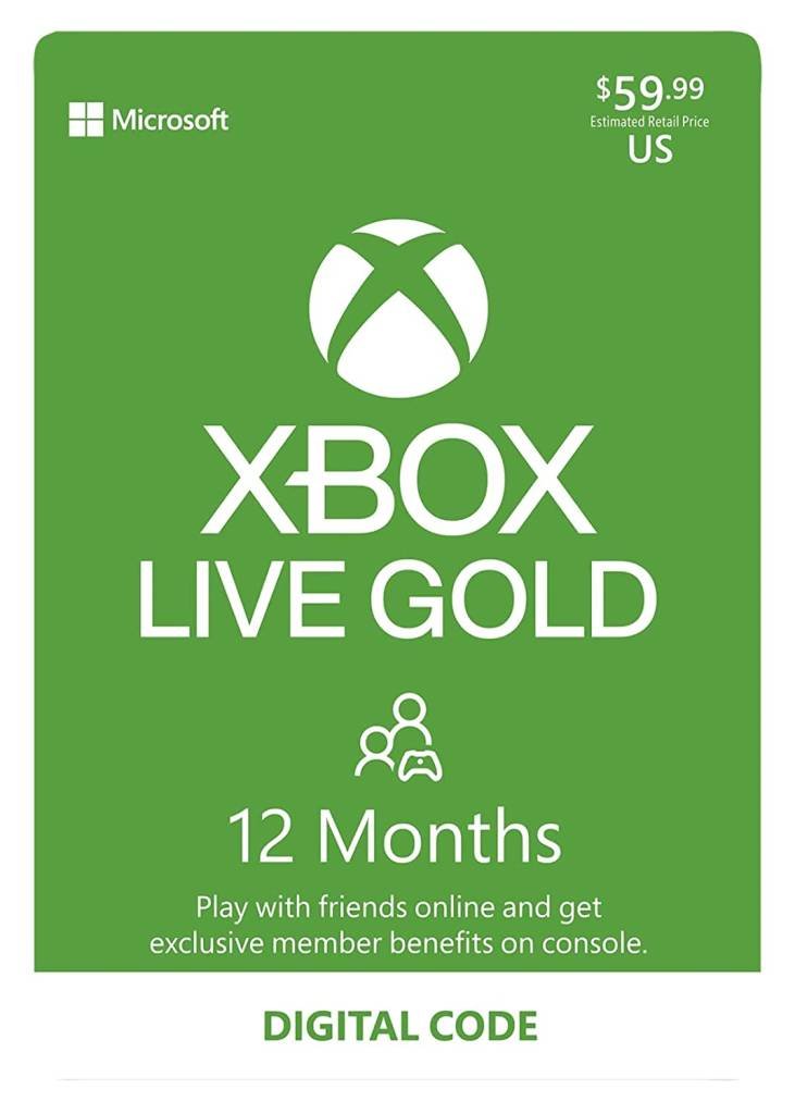 Xbox Live Gold 12 Month Membership Digital Code USA