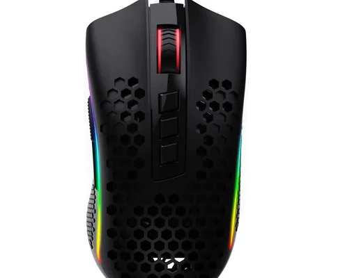 REDRAGON M808 STORM LIGHTWEIGHT RGB GAMING MOUSE, 85G ULTRALIGHT 12,400 DPI, 7 PROGRAMMABLE BUTTONS (BLACK)