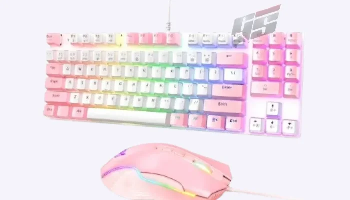 Onikuma G26 CW905 white pink mechanical keyboard and gaming mouse combo