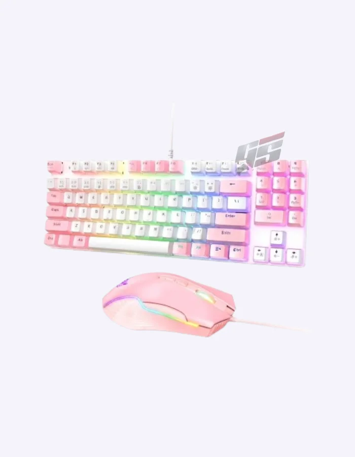 Onikuma G26 CW905 white pink mechanical keyboard and gaming mouse combo